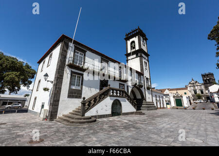 Ribeira Grande Rathaus, São Miguel, Azoren, Portugal Stockfoto