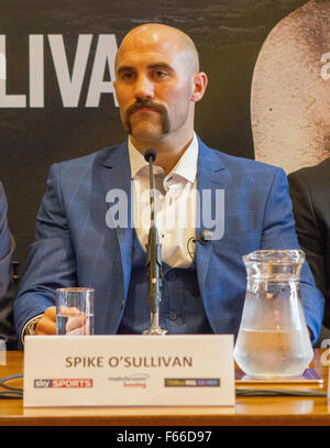 London, UK. 12. November 2015. Irish Mittelgewicht Boxer Spike O'Sullivan auf einer Pressekonferenz seinen Kampf gegen Chris Eubank Jr am 12. Dezember in London zu fördern. Bildnachweis: Paul McCabe/Alamy Live-Nachrichten Stockfoto