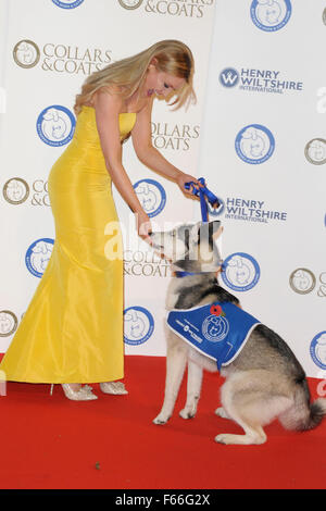 London, UK. 12. November 2015. Camilla Kerslake Teilnahme an den Kragen & Mäntel Ball am Battersea Evolution für die Battersea Dogss & Cats Home 11.12.2015 Credit: Peter Phillips/Alamy Live News Stockfoto