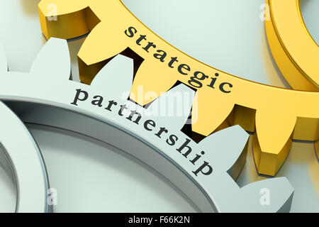 Strategische Partnerschaft-Konzept auf die Zahnräder Stockfoto