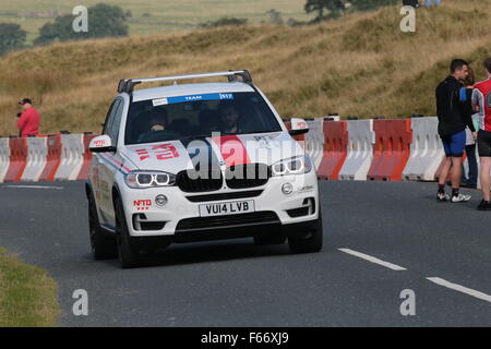 Ein Bild im die Cycling Tour of Britain Pendle, Gisburnund, Barnoldswick und Colne Bereiche durchlaufen. Stockfoto