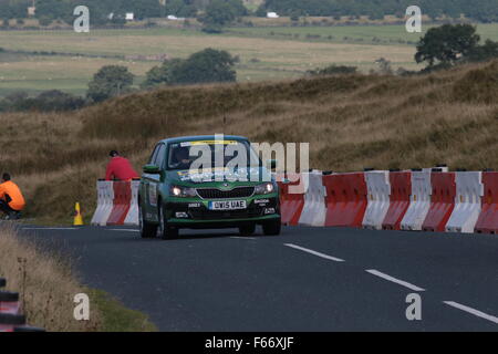 Ein Bild im die Cycling Tour of Britain Pendle, Gisburnund, Barnoldswick und Colne Bereiche durchlaufen. Stockfoto