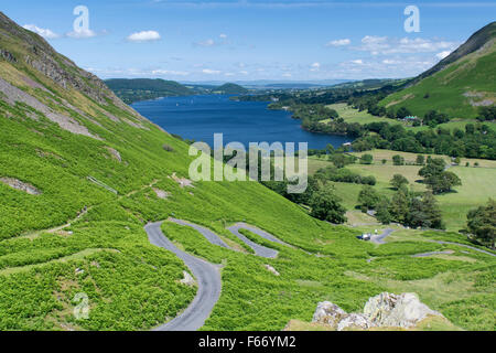 Ullswater aus Martindale Blick Hallin fiel und Howtown. Englischen Lake District, Cumbria, UK. Stockfoto