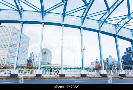 Eitaibashi Brücke, Sumida-Fluss, Tokyo, Japan Stockfoto