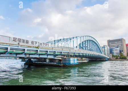 Eitaibashi Brücke, Sumida-Fluss, Tokyo, Japan Stockfoto