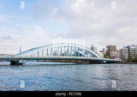 Eitaibashi Brücke, Sumida-Fluss, Tokyo, Japan Stockfoto