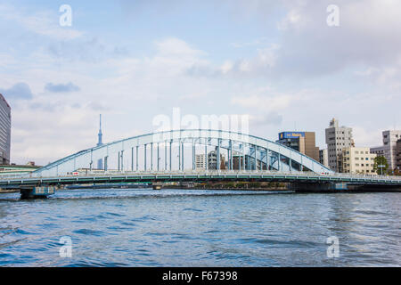 Eitaibashi Brücke, Sumida-Fluss, Tokyo, Japan Stockfoto