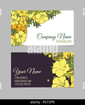 Doppelseitige floral Visitenkarte Stock Vektor