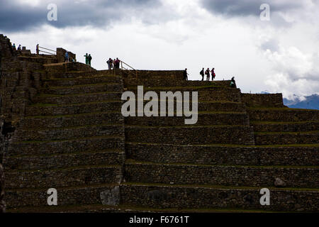 Machu Picchu, einer Inka Zitadelle, die hoch in den Anden in Peru eingestellt, Stockfoto