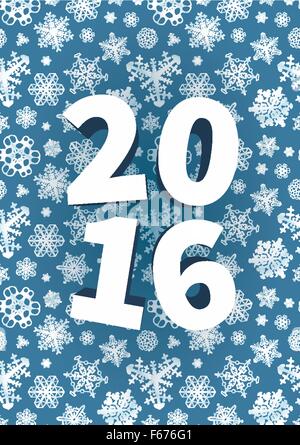 Happy New Year-Hintergrund mit Schneeflocken Stock Vektor