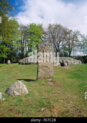 Suche NE am Eingang zum Schloten NE Ganggrab, Inverness, umgeben von stehenden Steinen. Teil eines bronzezeitlichen lineare Friedhofs + /-2000. Stockfoto