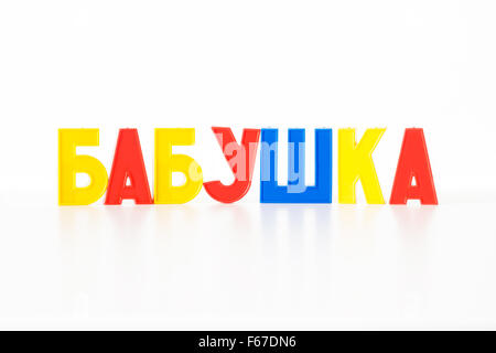 Beschriftung Buchstaben Großmutter Stockfoto