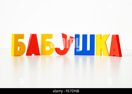 Beschriftung Buchstaben Großmutter Stockfoto