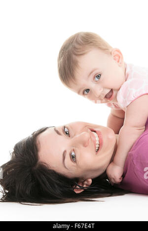 Studio Portrait der Mutter mit junge Mädchen Stockfoto