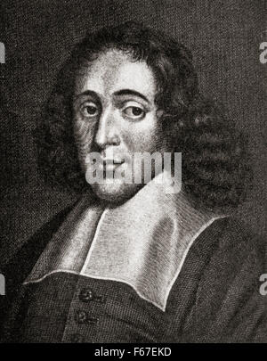 Baruch Spinoza, Benedito de Espinosa, aka Benedict de Spinoza 1632-1677 geboren.  Niederländischer Philosoph. Stockfoto