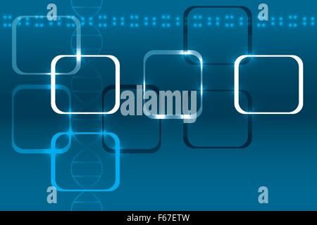 Abstrakten technischen Hintergrund mit DNA und Lichter - als Eps-Vektor- und Jpg-Datei zur Verfügung Stock Vektor