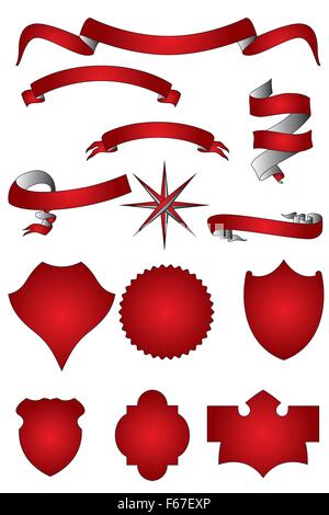 Vintage Schilder und Banner isoliert auf weiss - als Vektor-Eps und Jpg-Datei zur Verfügung Stock Vektor