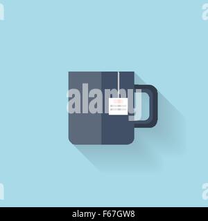 Flache Web-Symbol. Teetasse Stock Vektor