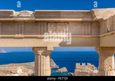 Akropolis von Lindos Stockfoto