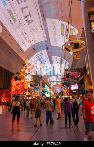 Fremont Street in Las Vegas; Nevada; USA; Amerika; Entertainment-Hauptstadt der Welt; Stockfoto
