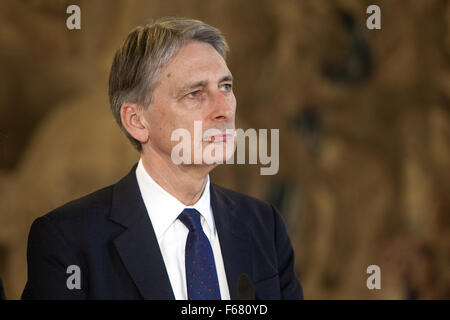 Philip Hammond bei seinem Besuch in Prag, Tschechische Republik Stockfoto