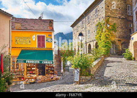 Altstadt von Corte, Korsika, Frankreich Stockfoto