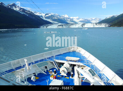 Harvard-Gletscher von einem Schiff in College Fjord, Alaska. Stockfoto