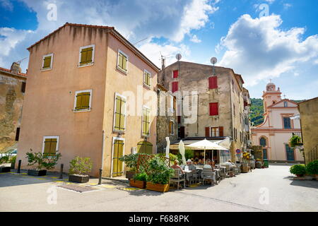 Piana Dorf, Les Calanches, Golfe de Porto, Korsika, Frankreich, UNESCO Stockfoto