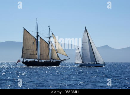 Korsika Classic Yacht Race, Porto Pollo, Corsica Stockfoto