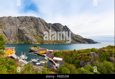 Tagsüber in Nusfjord, Lofoten Inseln, Norwegen Stockfoto