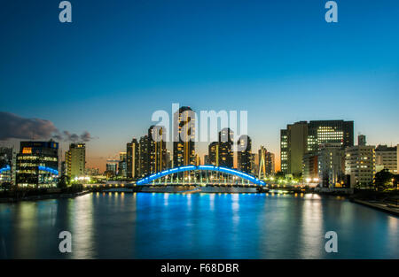 Eitaibashi Brücke, Sumida-Fluss, Tokyo, Japan Stockfoto