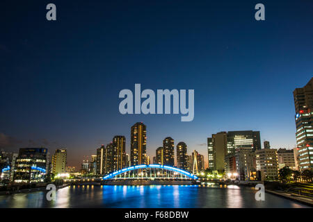 Eitaibashi Brücke, Sumida-Fluss, Tokyo, Japan Stockfoto
