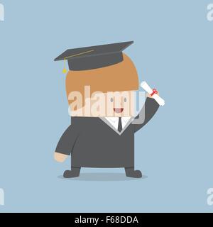 Diplom-Kaufmann Kleid und Graduation Cap, Vektor, EPS10 Stock Vektor