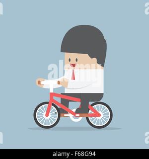Geschäftsmann mit dem Fahrrad zur Arbeit, Vektor, EPS10 Stock Vektor