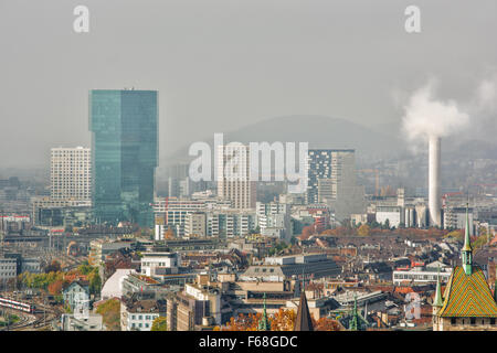 November 2015, Skyline von Zürich (Schweiz), HDR-Technik Stockfoto