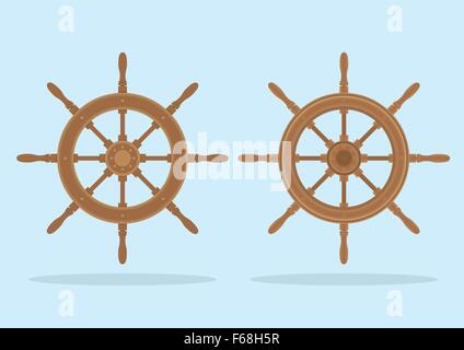 Marine Ruder, zwei Arten von Lenkrad isoliert, Vektor, EPS10 Stock Vektor
