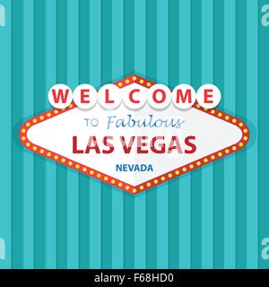 Willkommen im fabelhaften Las Vegas Nevada Schild auf Vorhänge Hintergrund, Vektor, EPS10 Stock Vektor