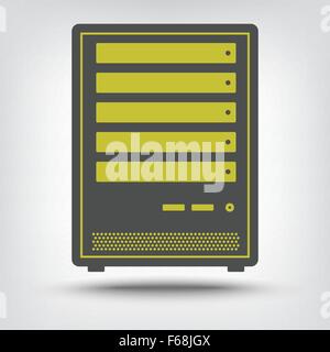 Symbol des Computer-Server in einer grünen Farbe als Konzept Stock Vektor