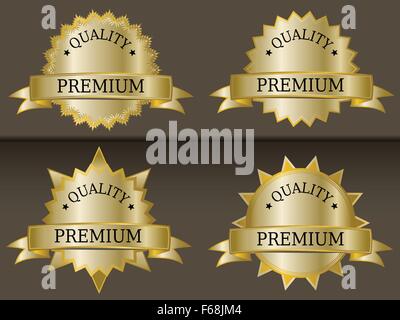 Gold Premium Qualität Etiketten beste Wahl set-design Stock Vektor