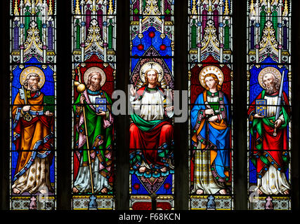 Das Ostfenster, Allerheiligen und St. James Church, Kings Cliffe, Northamptonshire, England, Vereinigtes Königreich Stockfoto