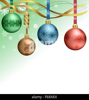 Weihnachtskugeln hängen Bänder Stock Vektor
