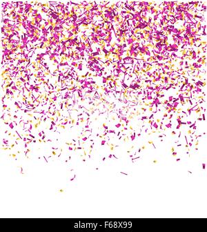 Festliche Feier violett Konfetti auf weiß isoliert Stock Vektor