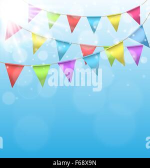 Ammern mit Sonne am Himmelshintergrund Stock Vektor