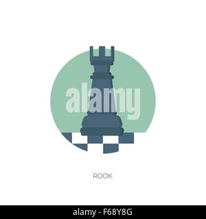 Flache Schachfiguren. Strategie-Konzept-Hintergrund. Stock Vektor