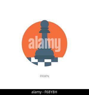 Flache Schachfiguren. Strategie-Konzept-Hintergrund. Stock Vektor