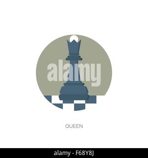 Flache Schachfiguren. Strategie-Konzept-Hintergrund. Stock Vektor
