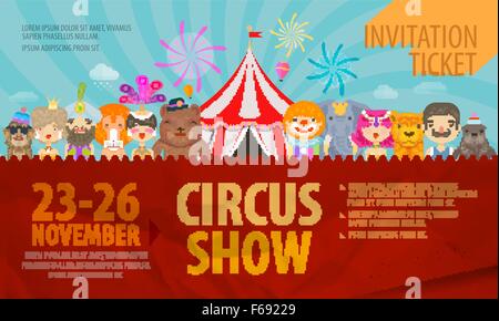 Zirkus. Design Vorlage Plakate oder Ticket. Vektor-illustration Stock Vektor