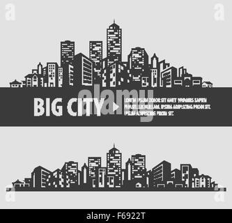 Stadt und Gemeinde Vektor-Logo Design-Vorlage. Bau oder Symbole erstellen Stock Vektor