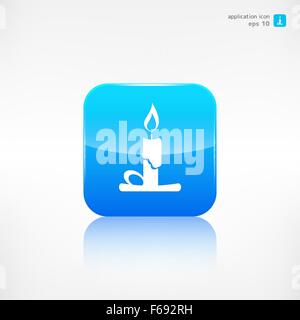 Kerze-Web-Symbol. Schaltfläche "Anwendung". Stock Vektor