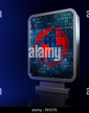 Lernkonzept: Globus auf Billboard-Hintergrund Stockfoto